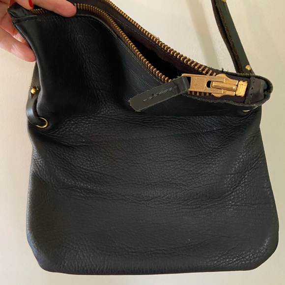 CHC Handmade/High Quality Pebbled Black Leather Foldover Crossbody Bag - EUC - Picture 13 of 16